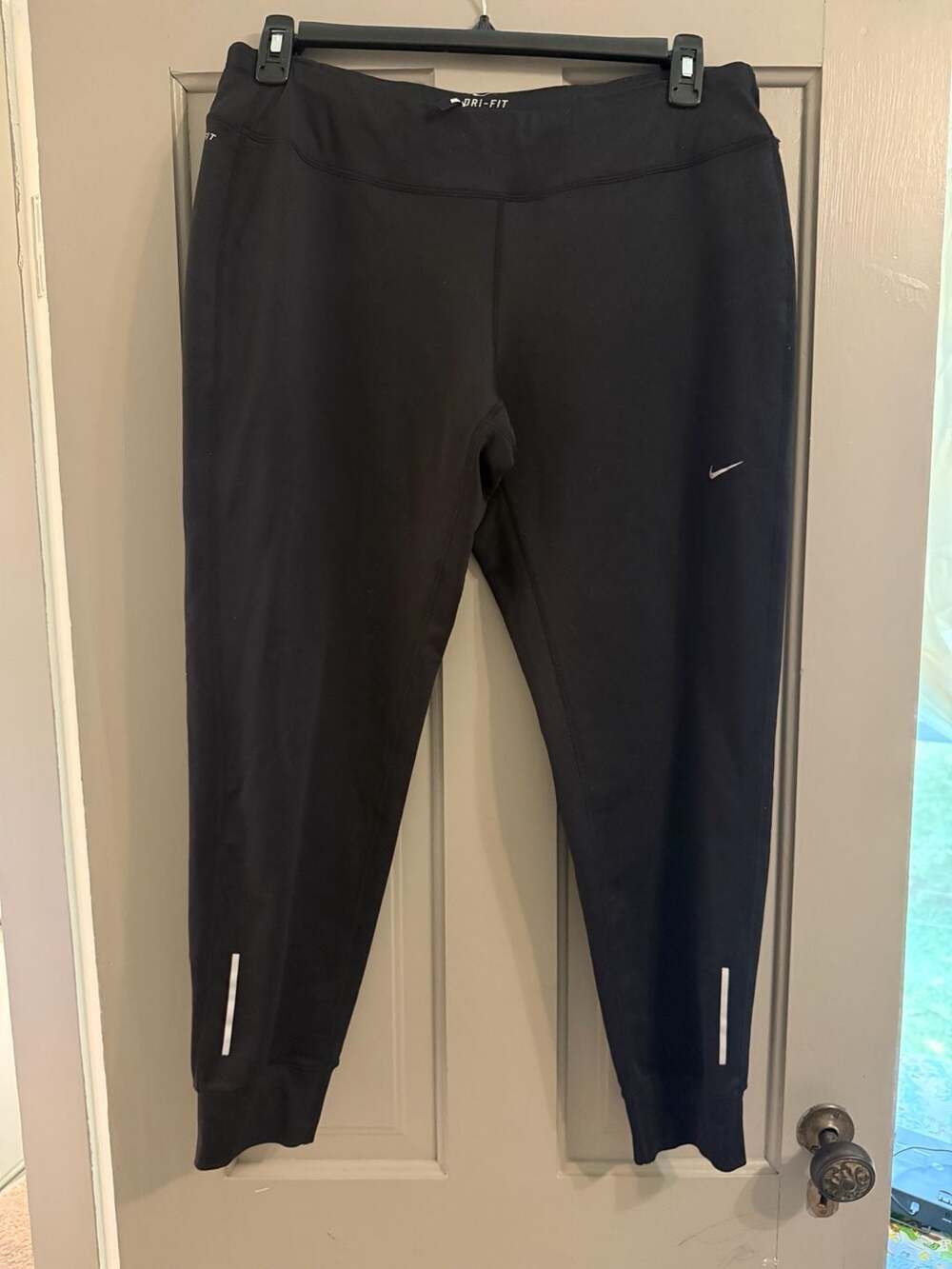 Nike Dri-FIT Black Athletic Running Joggers Pants Size L